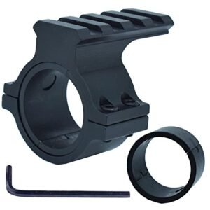 Miaozhun Tactical 1 inch and 30mm Scope Mount Ring Adapter with 4 Slots Picatinny Rail on top, Scope Tube Clamp with Diameter Reducer Insert for Installing Flashlight, Red Dot, Laser Sight