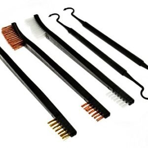 SE 7-Inch 5-Piece Gun Cleaning Brush Set - Includes Double-Ended Brass, Copper, Nylon Brushes and Picks for Detailed Cleaning of Rifles, Pistols, and More - 7624BC-5