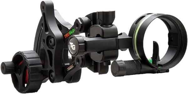 TRUGLO Range Rover Single-Pin Micro-Adjustable Archery Hunting Moving Bow Sight with Zero-in Adjustment Dial - Adjustable Quiver Mount & LED Light Included - Left & Right-Handed Configurations