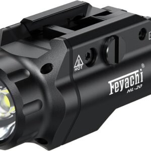 Feyachi HL-20 Pistol Light 1500 Lumen Upgrade LED Weapon Light Compact Rail Mounted Handgun Tactical Flashlight Rail Locating Keys for Picatinny, Black