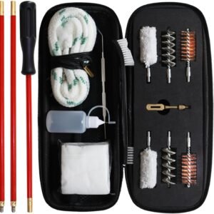 Shotgun Cleaning Kit 12 Gauge Gun Cleaning Kit 12 GA for Shotguns with 12 Gauge Gun Snake, Gun Cleaning Brushes, Cotton Mops, Cleaning Pick, Cleaning Patches, Oil Bottle