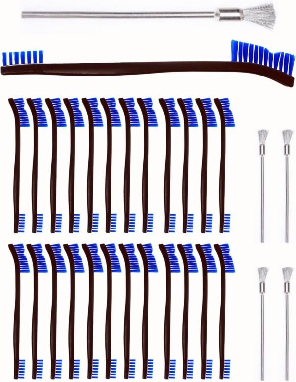 30 Pack Gun Cleaning Brushes Set Included:25 Nylon7-Inch Double-Ended Cleaning Brushes with Plastic Handle-5 Wire Brushes