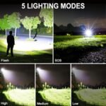 990000 Lumen Rechargeable XHP90 Tactical Flashlight - Waterproof & USB Zoom Torc