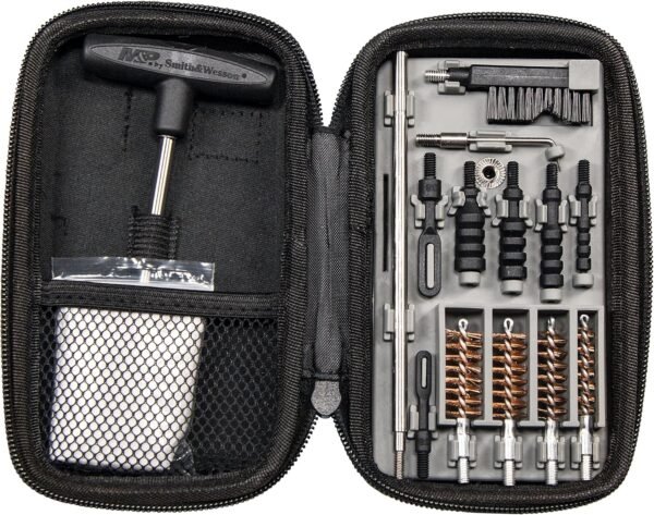 Smith & Wesson M&P Compact Pistol Cleaning Kit for .22 9mm .357 .38 .40 10mm and .45 Caliber Handguns, Black