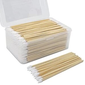500PCS Gun Cleaning Swabs in Storage Case - 6 Inch Bamboo Handled Pistol Cleaning Swabs - Highly Absorbent, Lint Free Gun Cleaning Supplies Swabs for Precision Cleaning, Applying