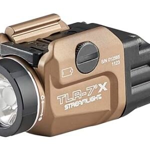 Streamlight 69429 TLR-7 X 500-Lumen Compact Tactical Weapon Light with High & Low Paddle Switches and Key Kit, Flat Dark Earth