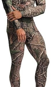 TSLA Men's Thermal Underwear Set, Microfiber Soft Fleece Lined Long Johns, Winter Warm Base Layer Top & Bottom, Soft Micro Fleece Hunting Camo, Medium