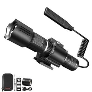 AutoFeel LED Picatinny Weapon Flashlight Rechargable, 800 Lumen Ultra Bright 3 Modes Tactical AR Rifle Picatinny Rail Mount Flash Light with Mount and Pressure Switch