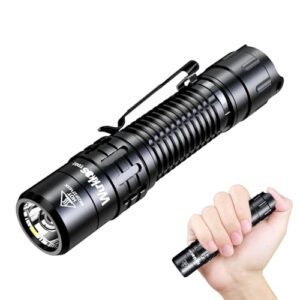 Wurkkos TD02 Led Tactical Flashlight, Super Bright Pocket Flashlights Rechargeable, 2000 High Lumens Flashlight EDC Flash Light with Type C Charging Port Tail Switch for Outdoor and Indoor Activities