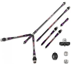 Archery Balance Bar Set Compound Bow Stabilizer System Include Main Rod Side Rod Extend Rod Carbon Bow Role Rod Kit Recurve Bow and Compound Bow Accessory for Hunting (Purple)
