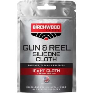 BIRCHWOOD CASEY Gun & Reel Silicone Single Cloth | Lightweight Cotton 11"x14" Cleaning Rag for Gun, Sporting Equipment & Precision Instruments