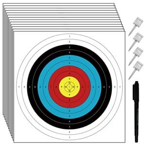 Archery Targets Paper for Backyard,30pcs Bow Arrow Targets for Hunting & Archery Targets,Target Practice Accessories(Standard Archery,16x16 in,10 Rings)