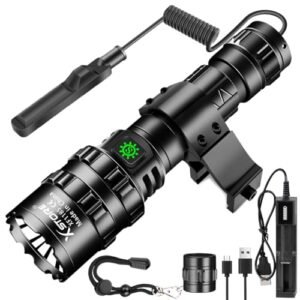 X.Store Picatinny Flashlight for Rifles, 5000LM Picatinny Rail Mount Flashlight Rechargeable Airsoft USB Torch Light 3 Mode, Remote Switch Included Rifle Light with Pressure Switch