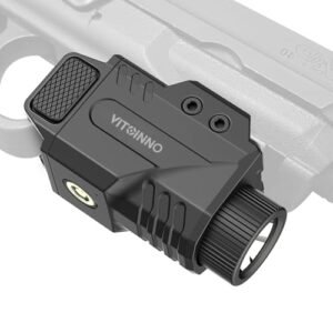 VITOINNO 800lm Slidable Pistol Light with Strobe & Momentary, Waterproof Gun Flashlight w/Battery Level Indicator, Compatible with Picatinny (21±0.5MM Width), Magnetic Rechargeable