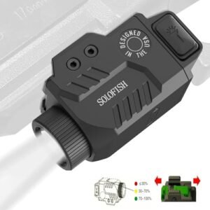 Solofish Slidable Pistol Light 800lm with Strobe & Memory, Shockproof Gun Flashlight W/Power Level Indicator, Compatible with Picatinny Rail (21±0.5MM Width), Rechargeable