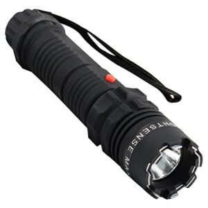 Fightsense Heavy Duty Flashlight Stun Gun for Women Self Defense - Rechargeable Batteries - Bright LED Flashlight with Three Modes for Men Or Women (Black)