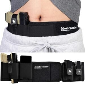 Mostcomtac Belly Band Holster for Men & Women - Concealed Carry Breathable Neoprene Gun Holster with Dual Access Points, Fits Glock 19/42, Taurus G3C/G2C, Ruger LCP, S&W M&P Shield, Running Comfort