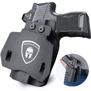 WARRIORLAND OWB Kydex Holster, Fit for Sig P365 / P365 SAS / P365X / P365 XL Pistol, Outside Waistband 1.75 Inch Paddle Holster Open Carry, Posi-Click Audible Retention Lock, Optic Ready, Right Hand