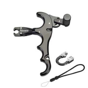 Nswern Bow Release Thumb Archery 4 Finger Release-Bow Trigger 360° Rotatable Thumb Release for Compound Bow
