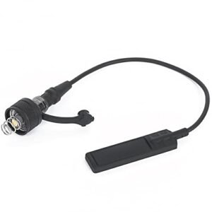 NOBUHIRO Remote Pressure Switch, Tactical Light Switch for WADSN M300/M600 Series Scout Weapon Lights Flashlight, with Replacement Rear Tail Cap, Light-Weight Long Switch Button, Black