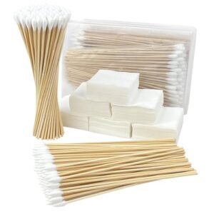 Gun Cleaning Supplies - 2x2'' Gun Cleaning Patches and 6''Gun Cleaning Swabs Set - Handgun, Shotgun, Pistol and Rifle Cleaning & Maintenance Kit
