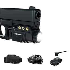 GAZESHOT Pistol Light Tactical Flashlights Mini 800 Lumen Weapon Light, Magnetic USB Rechargeable with Strobe Mode for GL Glock and Picatinny Rail