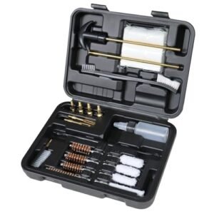 Funryer Universal Gun Cleaning Kit Pistol 9mm .38 .22 .40 .45 Caliber for Handgun Hunting Shooting with Bronze Bore Brush & Brass Jag Oil Bottle