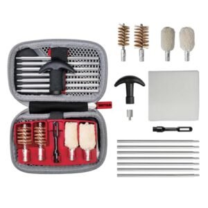 Real Avid Shotgun Cleaning Kit I 12 Gauge and 20 Gauge Cleaning Kit I Portable Shot Gun Trap Shooting Accessories Pouch Kit with Gun Cleaning Supplies,black
