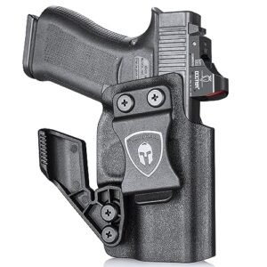 WARRIORLAND IWB Kydex Holster w/Claw & Optics Cut Compatible with Glock 43 / G43X & G43X MOS Pistol, Inside Waistband Concealed Carry Holster, Adj. Retention & Cant, Right Hand