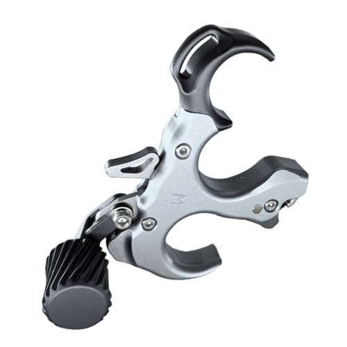 Adjustable Archery Compound Bow Release Aid with Wrist Strap – Gray - Image 3