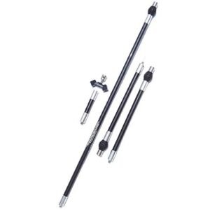 SHARROW Archery Bow Stabilizer Balance Bar System Set 30/10/5 Inch Carbon Rod Dampen for Recurve Compound Bow Hunting Shooting (Black)