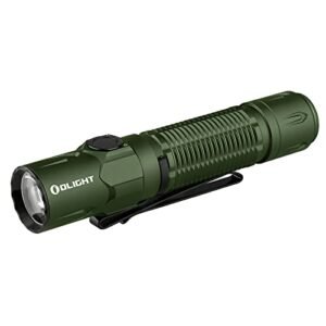OLIGHT Warrior 3S 2300 Lumens Rechargeable Tactical Flashlight, Compact Dual-Switches LED Bright Light with Proximity Sensor, Powered by Customized Battery for Emergency, and Searching (OD Green)