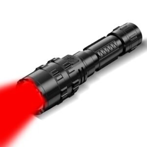 WINDFIRE Red Light Flashlight LED Rechargeable Tactical Flashlights 5 Modes 1200 Lumens Zoomable Hunting Hog Coyote Varmint Predator Lights Waterproof Torch for Night Vision Astronomy