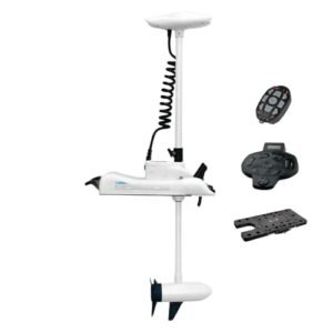 PARKHO HASWING Electric Trolling Motor – 12V 55LB 48 Inch Shaft Cayman Bow Mount Boat Fishing Saltwater Freshwater with Remote Control Quick Release Bracket Wireless Foot Controller 50700-120W Q+F