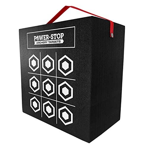 Power-Stop Archery Target - 24" High-Density Big Block Foam Target for Broadheads and Field Tips