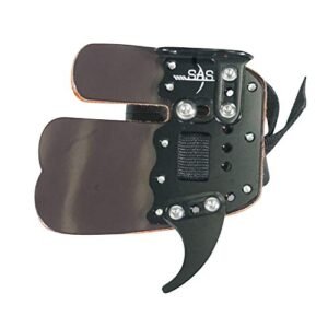 Southland Archery Supply SAS Elite Aluminum Suede and Leather Finger Tab (Black, Large)