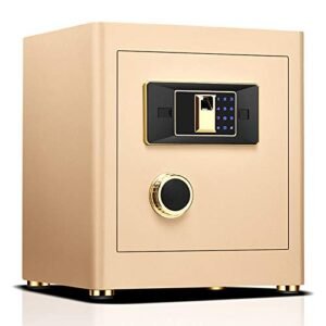 NAMSAR Home Security Safe, Safe Box 1.8 Cubic Feet Home Safe Digital Lock Box with Instruction Light for Money Safe Cash Jewelry Passport Documents Gun Security Double Code System (Color : Gold)