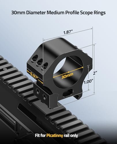 CVLIFE 30mm Scope Rings for Picatinny Rail, Medium Profile Mounts - Image 2