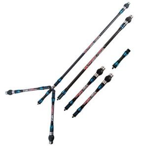 Archery Balance Bar Set Compound Bow Stabilizer System Include Main Rod Side Rod Extend Rod Carbon Bow Role Rod Kit Recurve Bow and Compound Bow Accessory for Hunting (Blue)