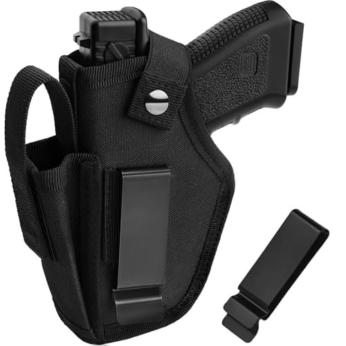 Universal Gun Holster for Men&Women, IWB/OWB 9mm Holsters, 380 Holster for Pistols fits Glock 19/17/23/26/27/42/43x, S&W M&P Shield, Sig Sauer and Similar Handguns
