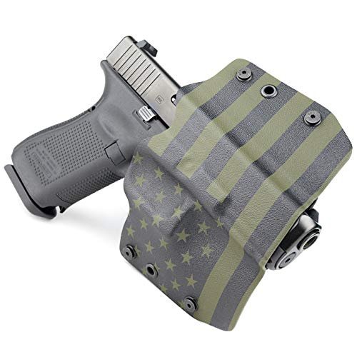 OD Green USA Flag OWB Holster for Glock 17-41 Right Hand Carry - Image 4