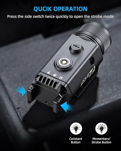 EZshoot 2400 Lumen Tactical Pistol Light Laser Combo with Strobe - Image 3