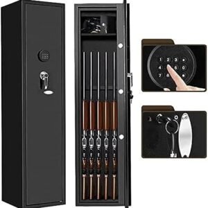 Safes 4 Rifle Gun Safe, Electronic Rifle Safe For Home，Upgraded 4 Long Gun Safe Cabinet For Rifle Shotgun And Pistol,Quick Access Rifles Gun Rifle Storage