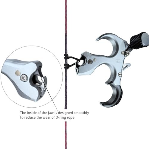 Adjustable Archery Compound Bow Release Aid with Wrist Strap – Gray - Image 6