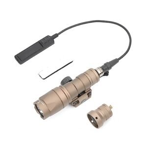 NECARL M300A 500 Lumens Tactical Flashlight with Push Button Switch & Remote Pressure Switch for Constant/Momentary Modes, Fit for 20mm Picatinny Rail