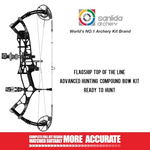 Sanlida Dragon 10 Compound Bow Kit 340 FPS, 60-70lb, Black, 2024 - Image 3