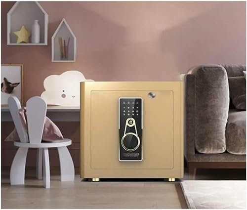 Gold Electronic Fingerprint Safe Box for Home, Gun, Cash & Jewelry - Image 2