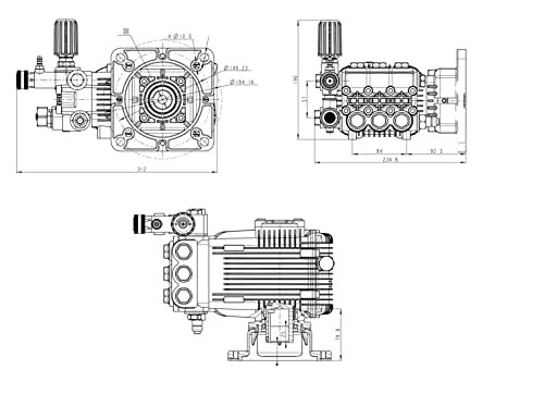 Canpump CE 3035 E Pressure Washer Pump, 3000 PSI, 3.5 GPM, 1-1/8 Shaft - Image 3