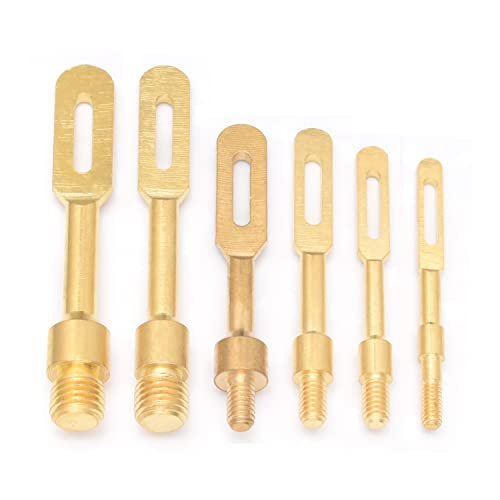 Yutoner Solid Brass Gun Cleaning Jag Set, Gun Cleaning Jag, Gun Bore Brush, Solid Brass Slotted Tip (6 Brass Slotted Tips)