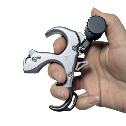 Adjustable Archery Compound Bow Release Aid with Wrist Strap – Gray - Image 4